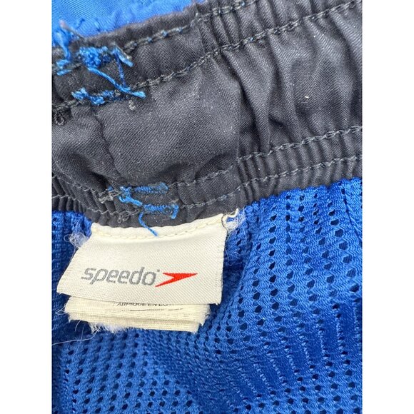 Speedo Size M Blue Swim Shorts With Mesh Lining Pockets Elastic Waist For Men - Picture 6 of 8